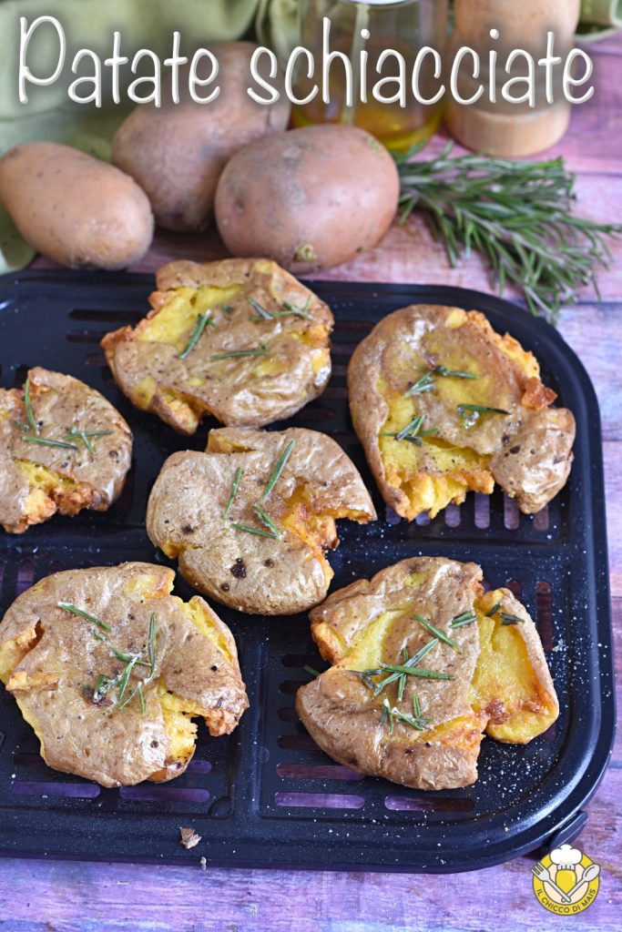 v_ crispy tasty delicious air fryer or oven smashed potatoes quick potato side dish