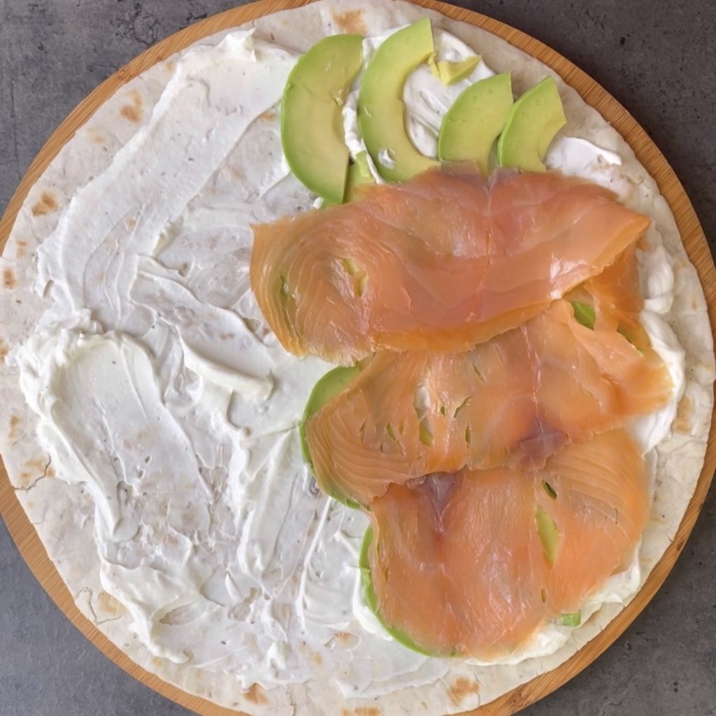 wrap with salmon and avocado