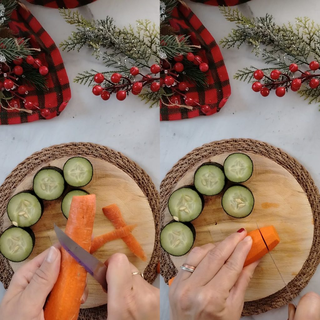Cucumber and Carrot Christmas Trees