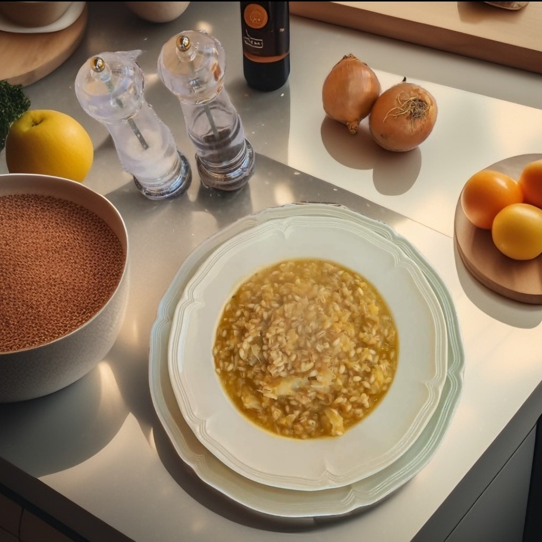 Barley with Cauliflower and Vegetable Broth