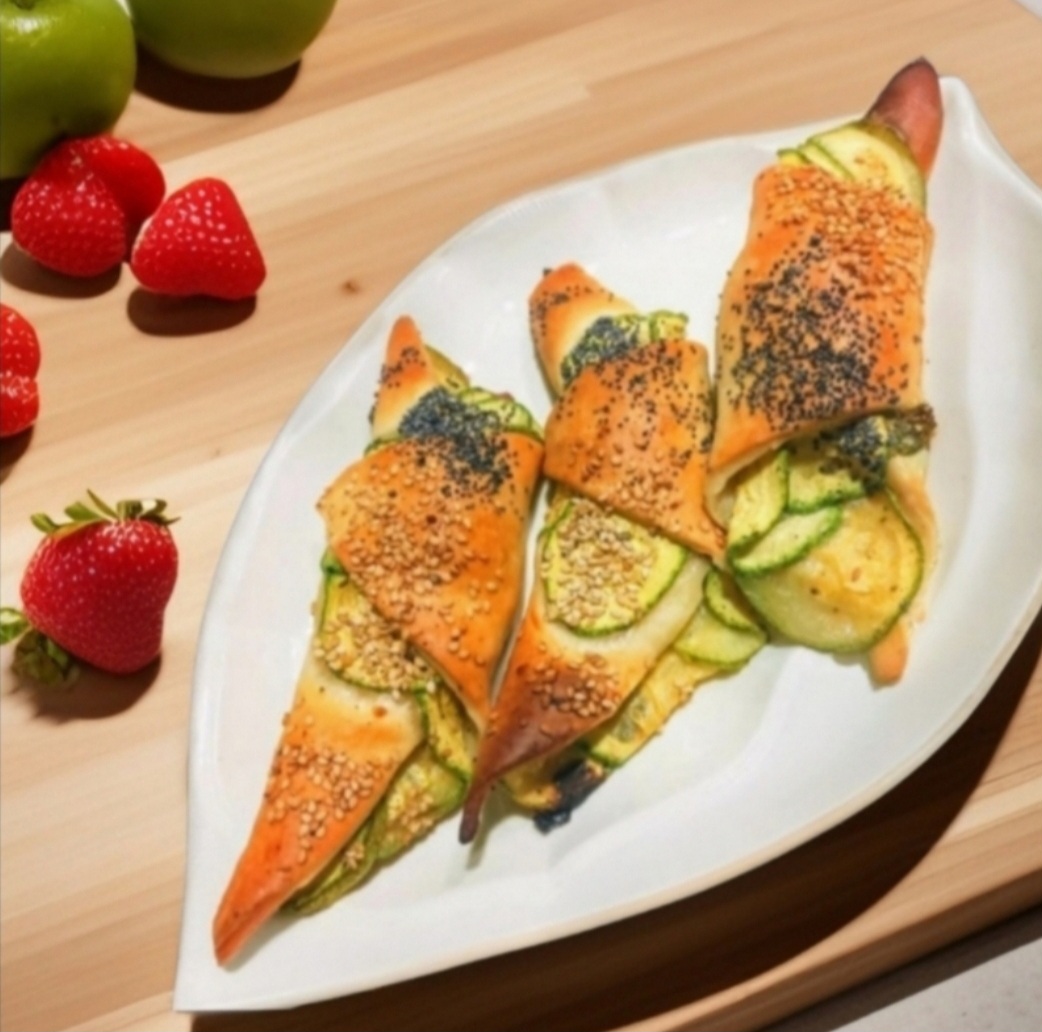 Savory Puff Pastry Croissants with Zucchini