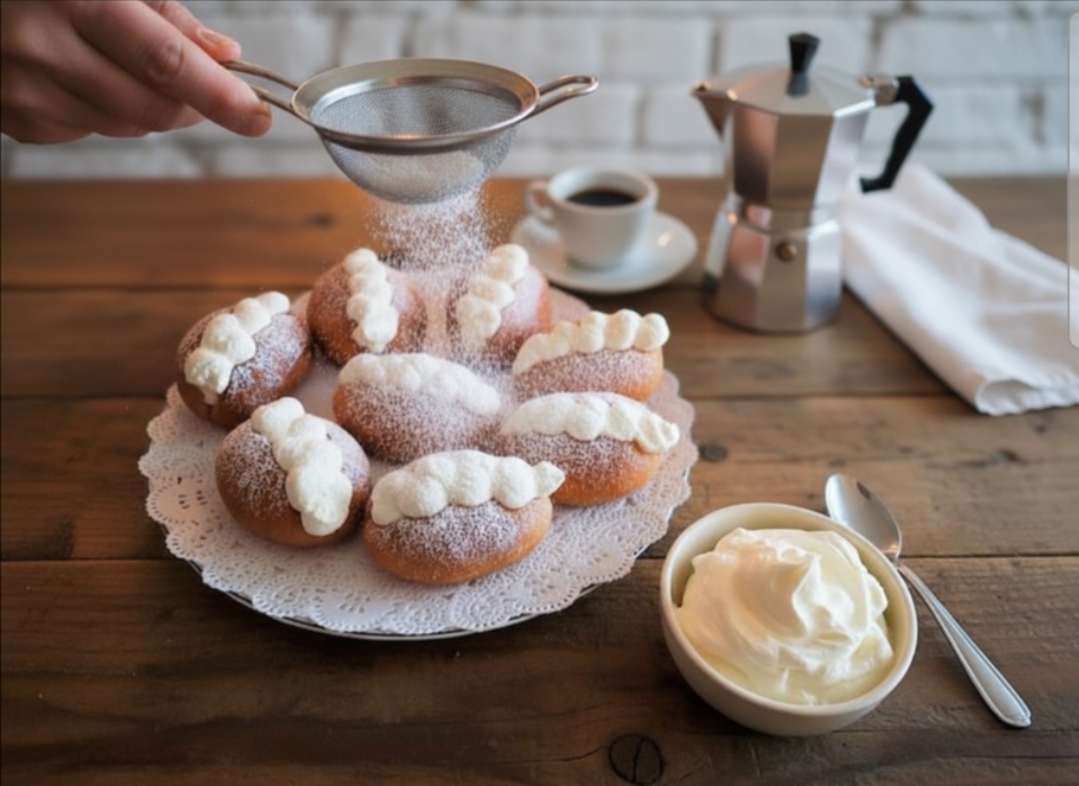 Cream-filled Maritozzi