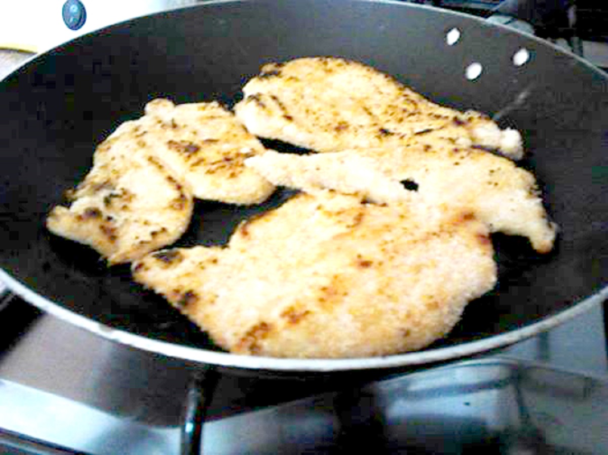 Breaded Chicken Breast Cutlets Soaked in Milk