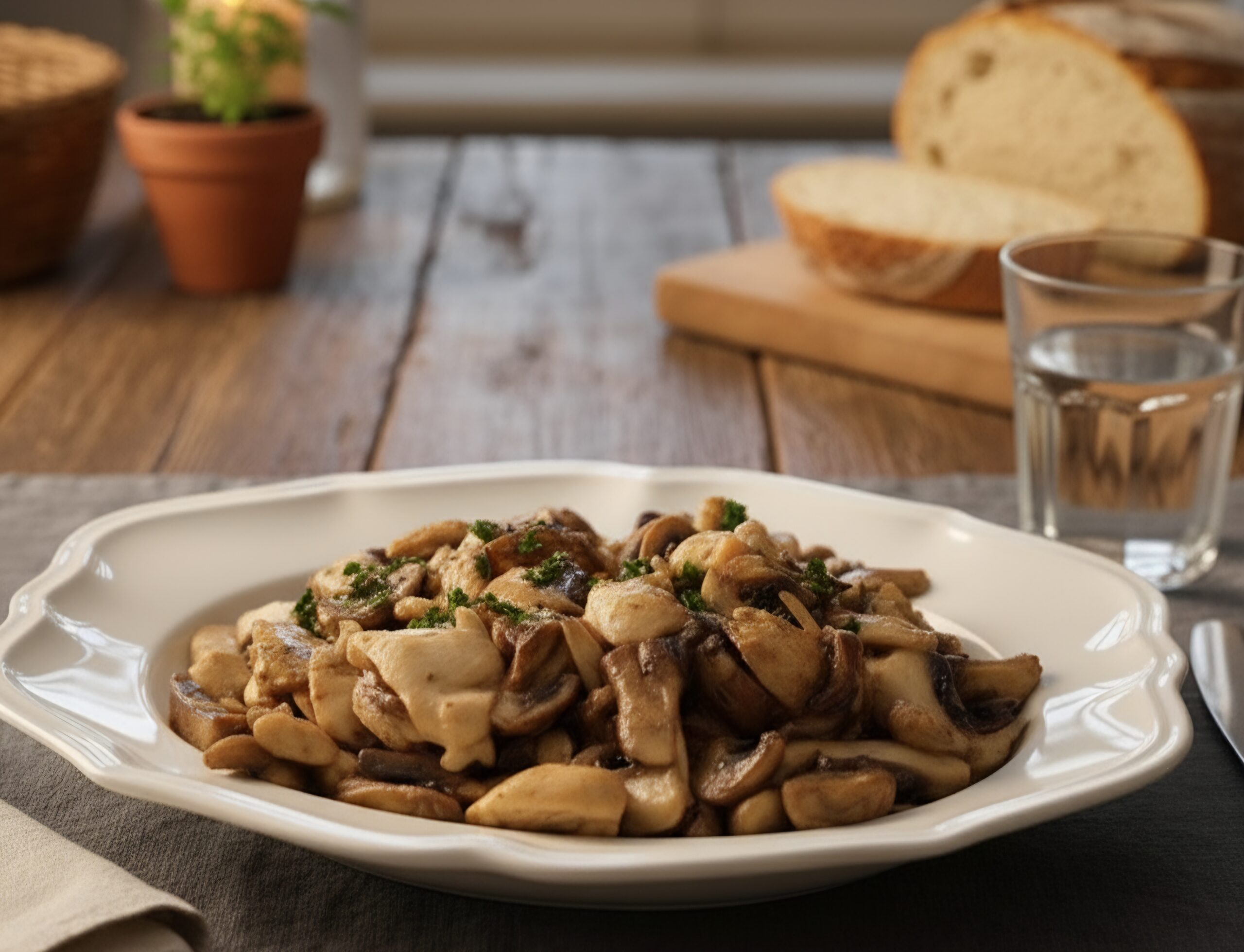 Chicken Bites with Mushrooms