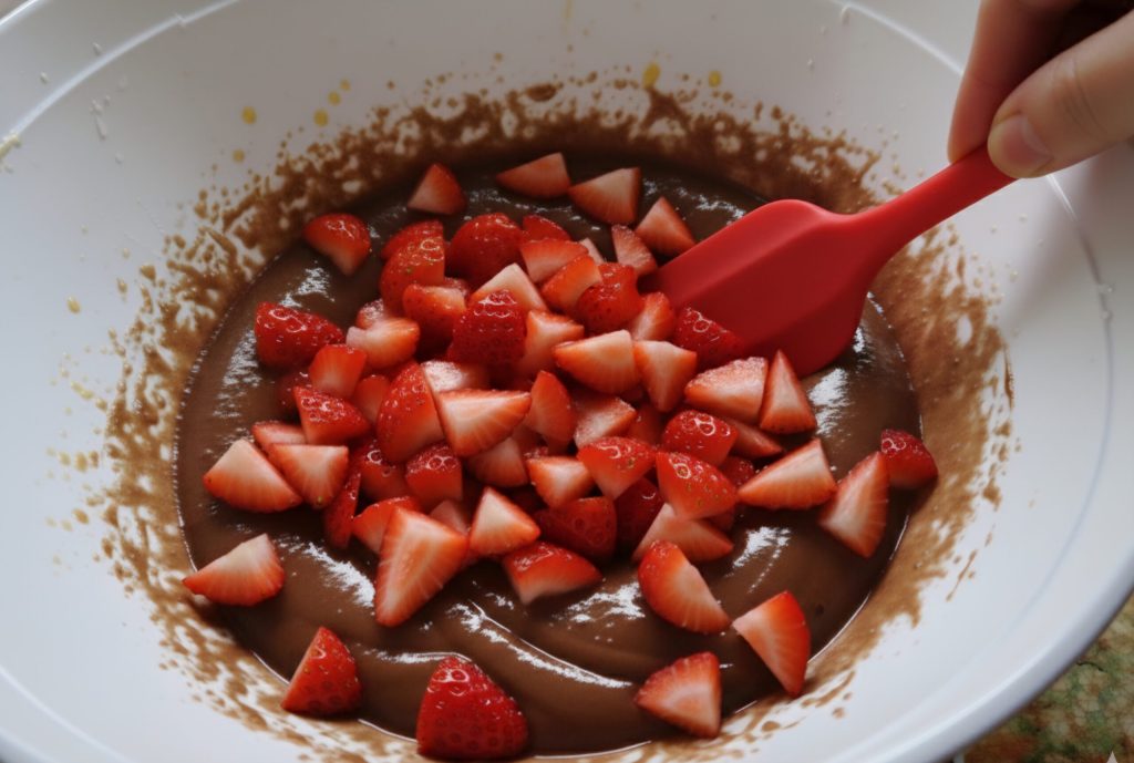 Cocoa and Strawberry Cake with Chocolate Ganache