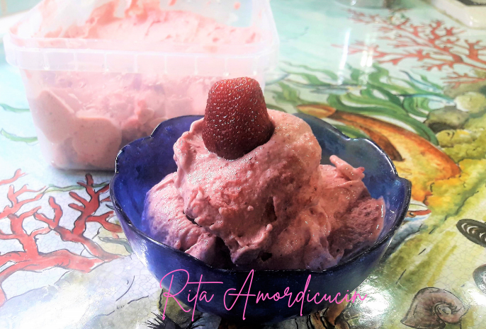 Strawberry Ice Cream without an Ice Cream Maker