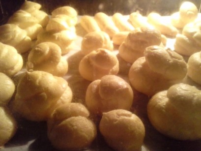 cream puffs in the oven