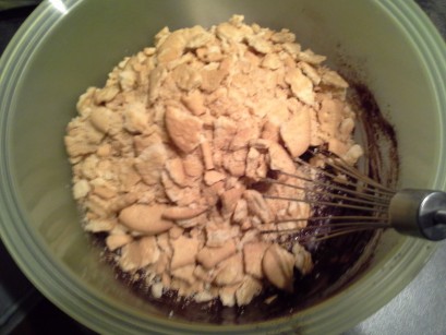 chocolate salami mixture