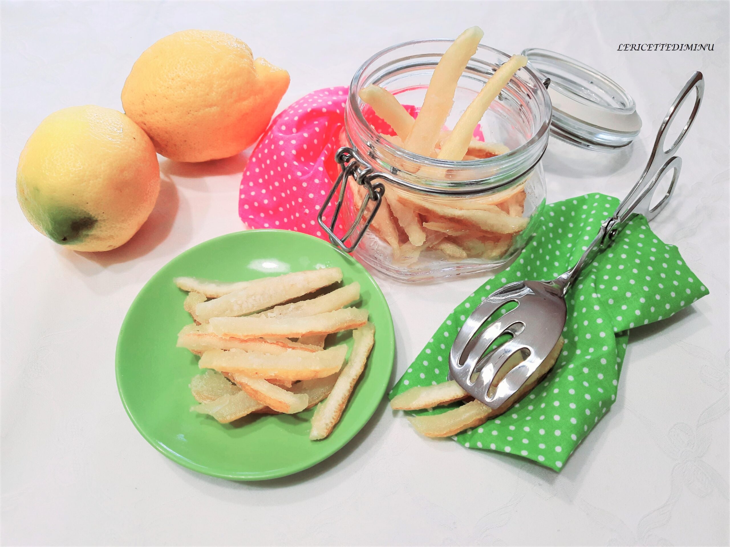 Candied Lemon Peels with Soaking