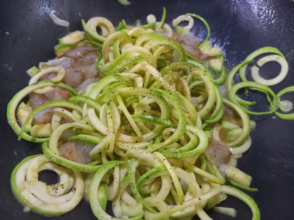 Pasta with Zucchini, Prawns, and Bottarga