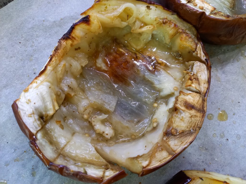 Eggplant Cup Caprese Style in the oven