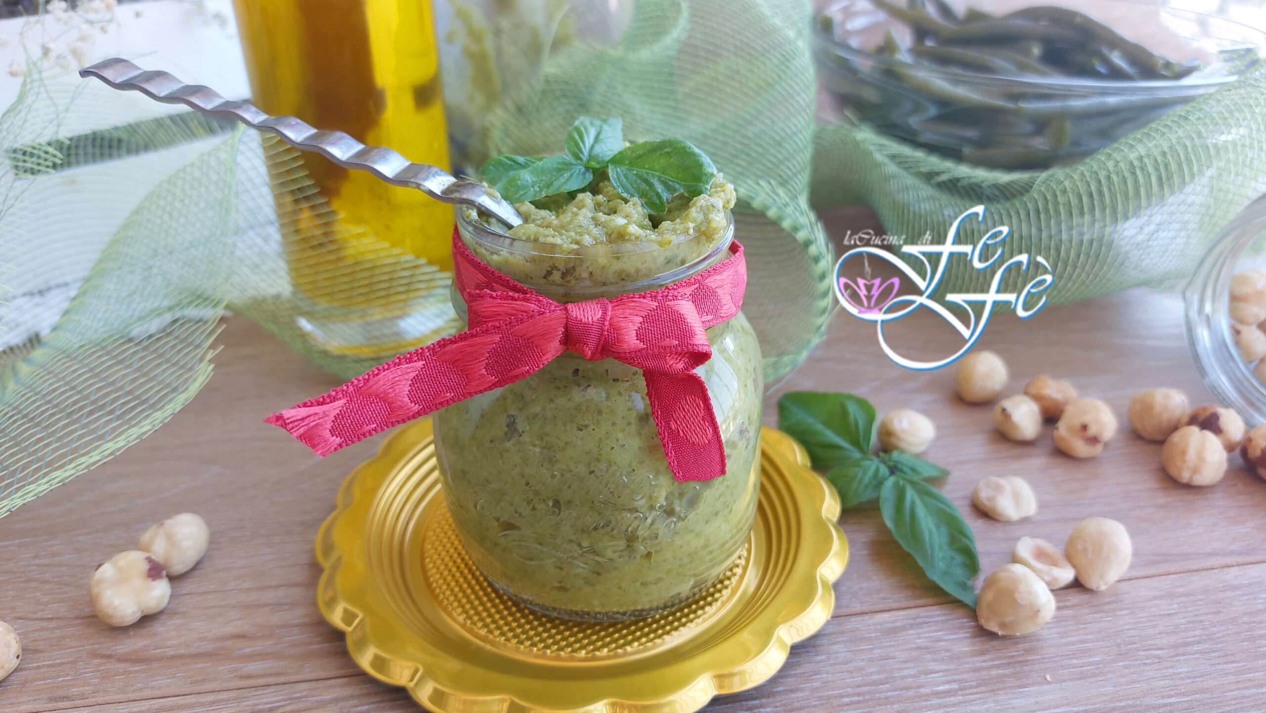 STEAMED GREEN BEAN AND TOASTED HAZELNUT PESTO