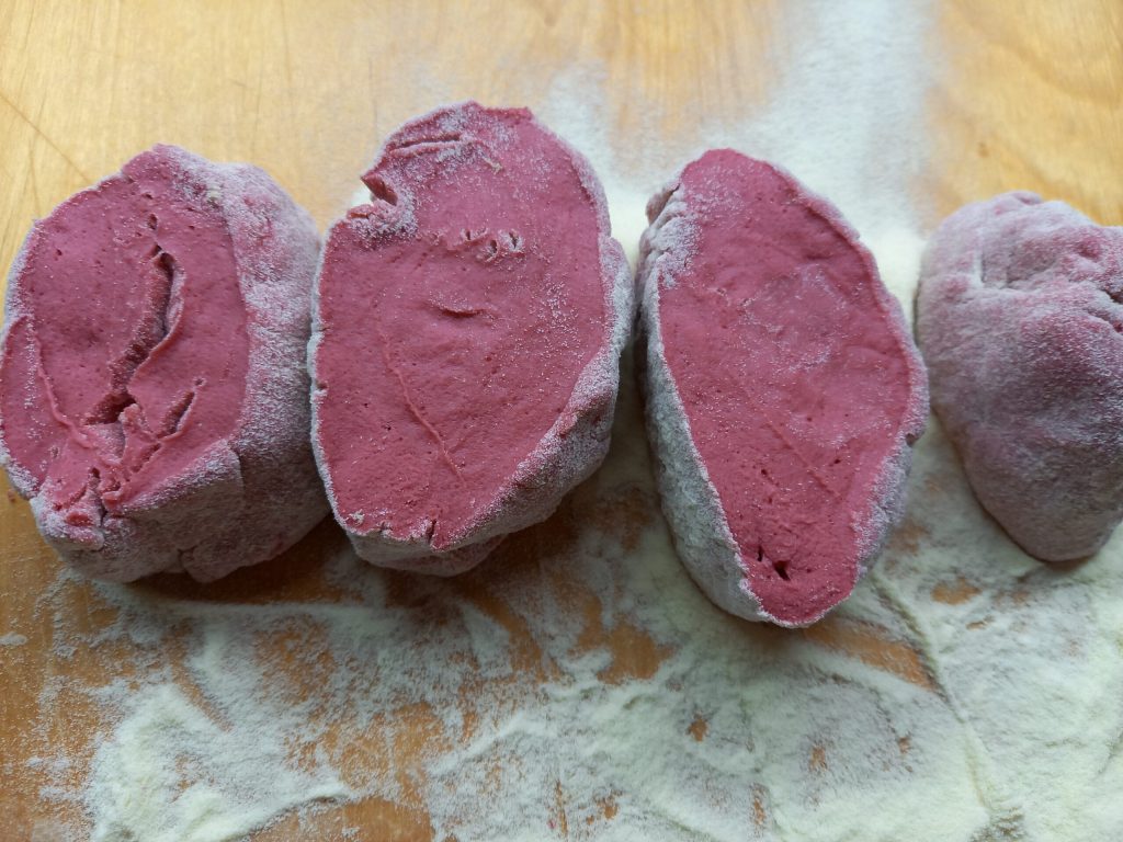 Pink tagliatelle and ricotta cream