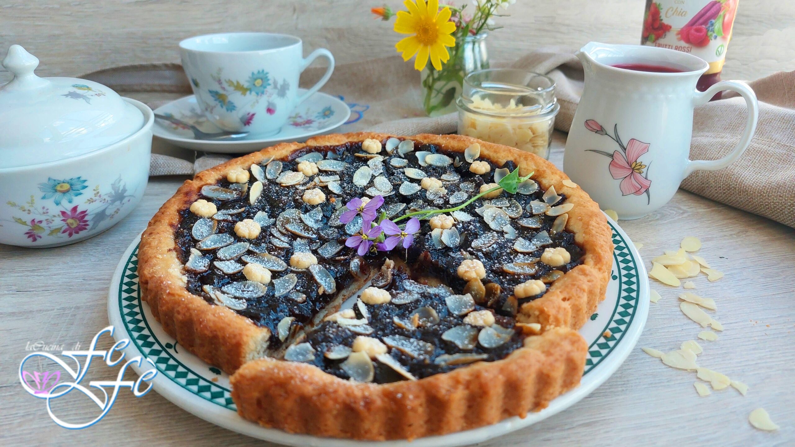 WATER TART WITH APPLE AND BLUEBERRY JAM (Vegan Recipe)