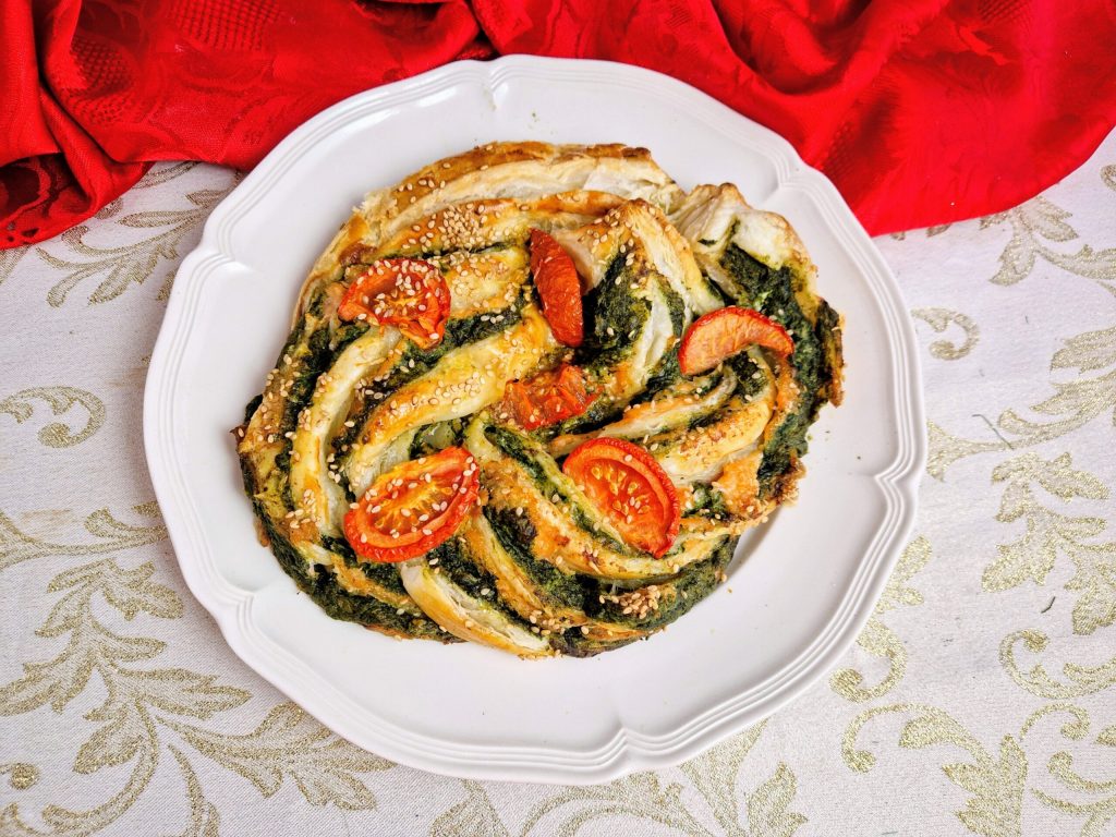 Salmon and Spinach Puff Pastry Braid