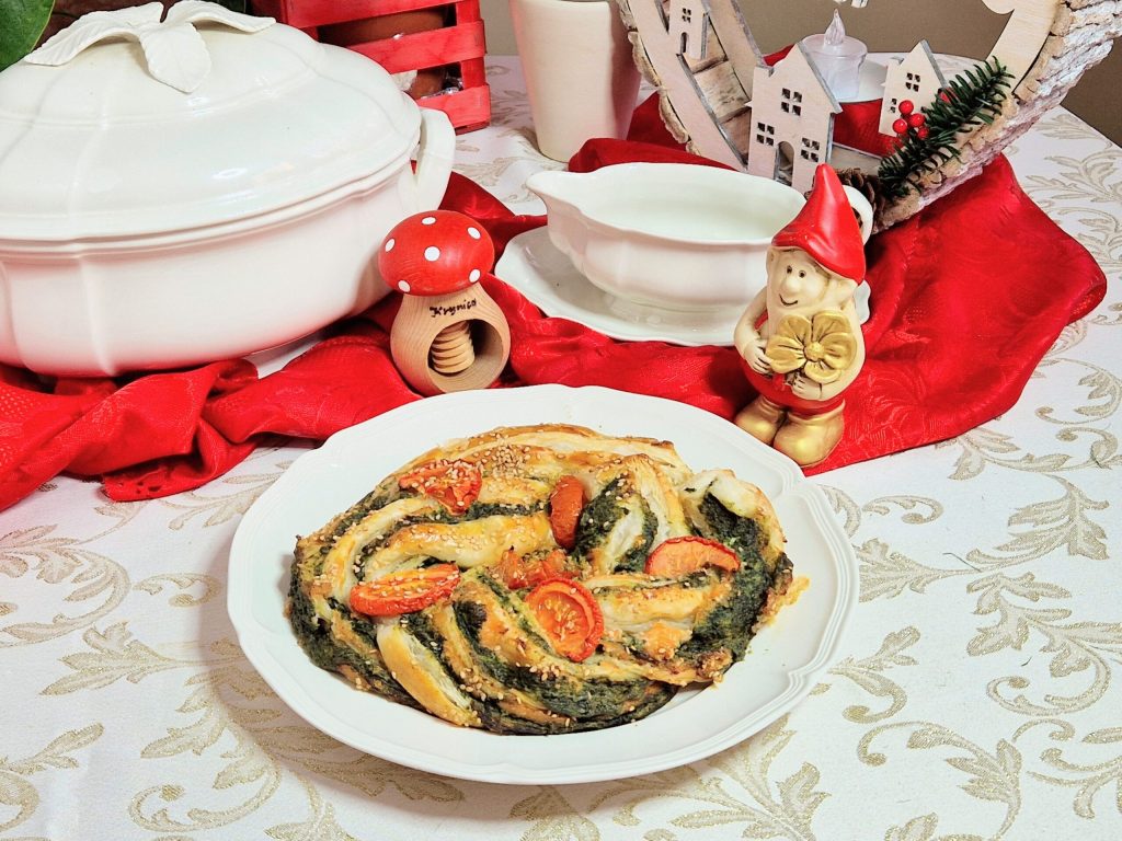 Salmon and Spinach Puff Pastry Braid