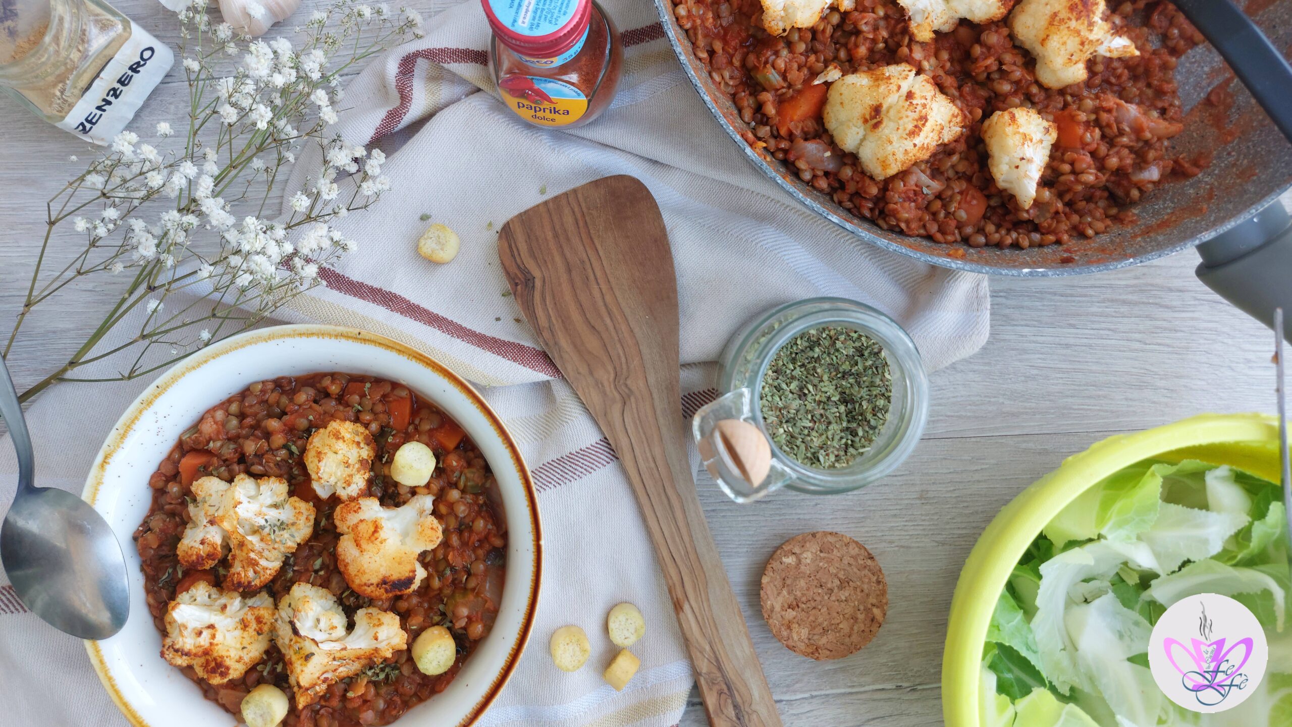 LENTILS WITH ROASTED CAULIFLOWER AND SPICES