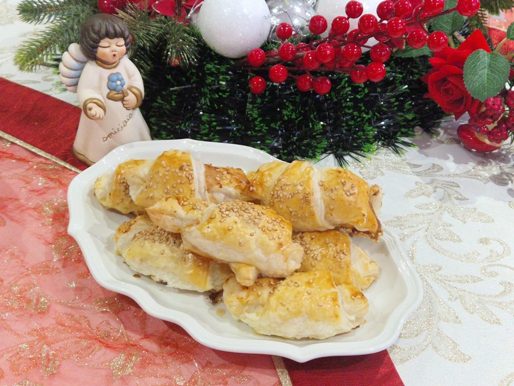 Savory croissants with mortadella mousse