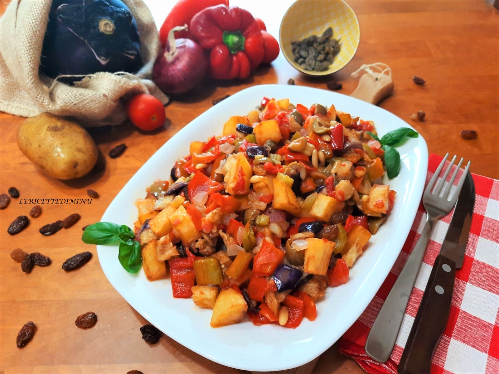 Sicilian Caponata Catanese Style with Potatoes