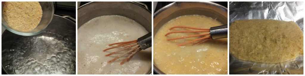 polenta bites on lentil cream