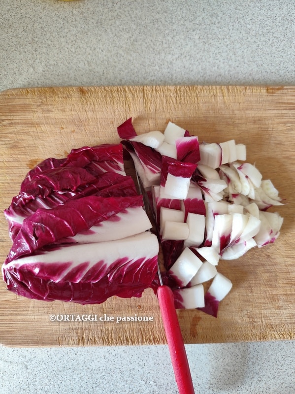 cut radicchio into uniform pieces
