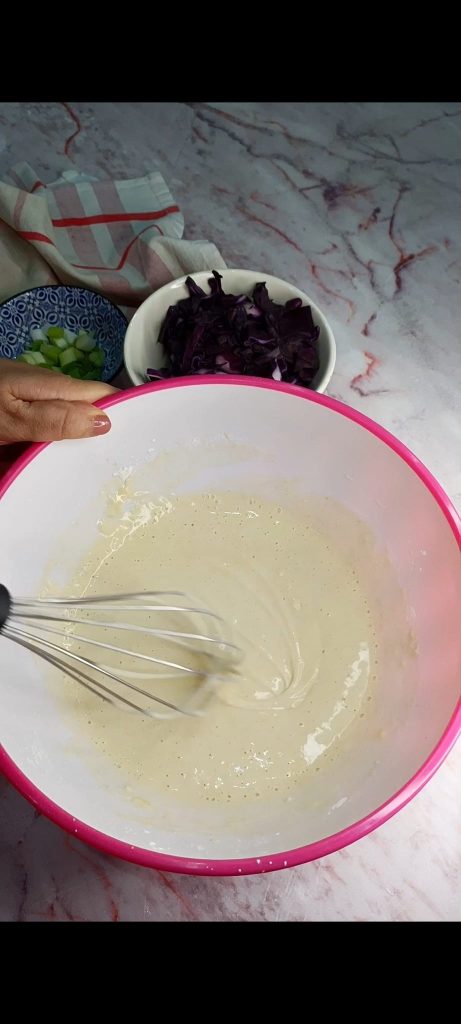 Add water and obtain a batter