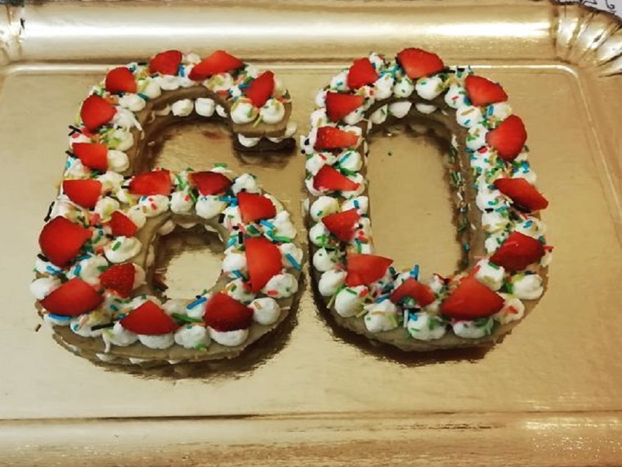 cream tart cake number with cookie dough in numbers