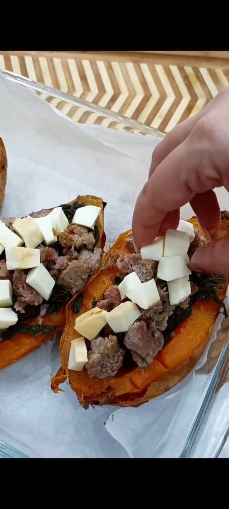 Stuffing the Sweet Potatoes