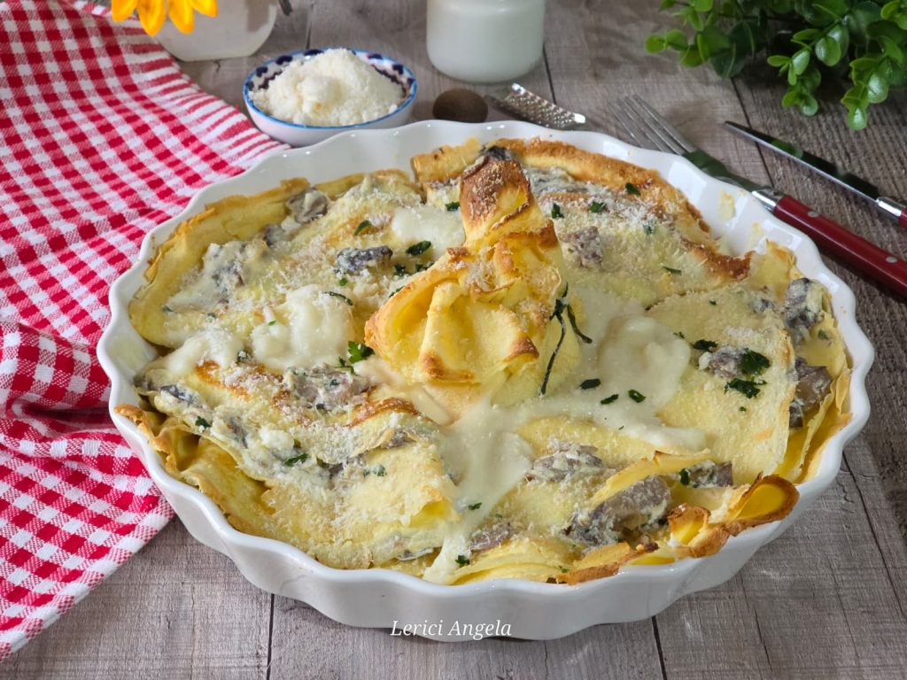 Creamy Gratinated Mushroom Crepes