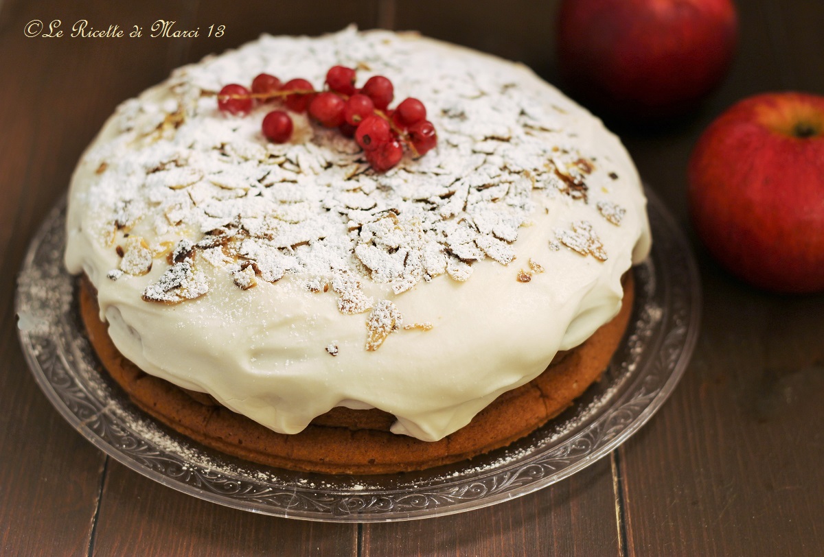 Apple Cake with Condensed Milk and Royal Almond Icing