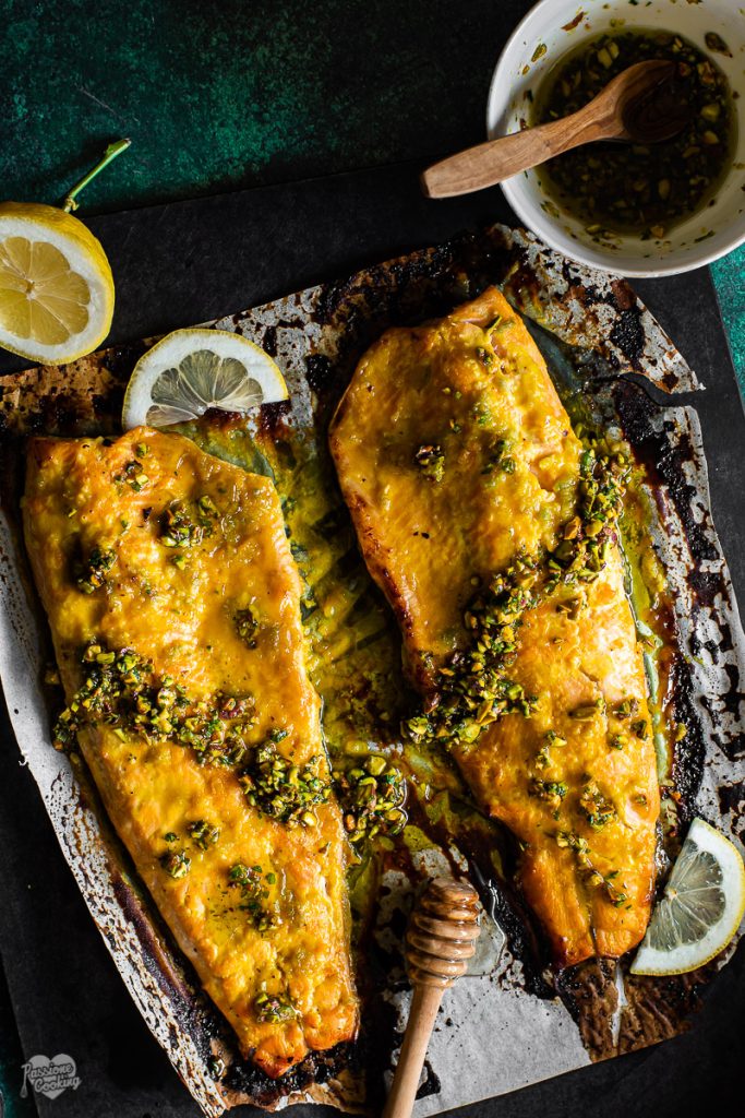 Baked Trout with Pistachios