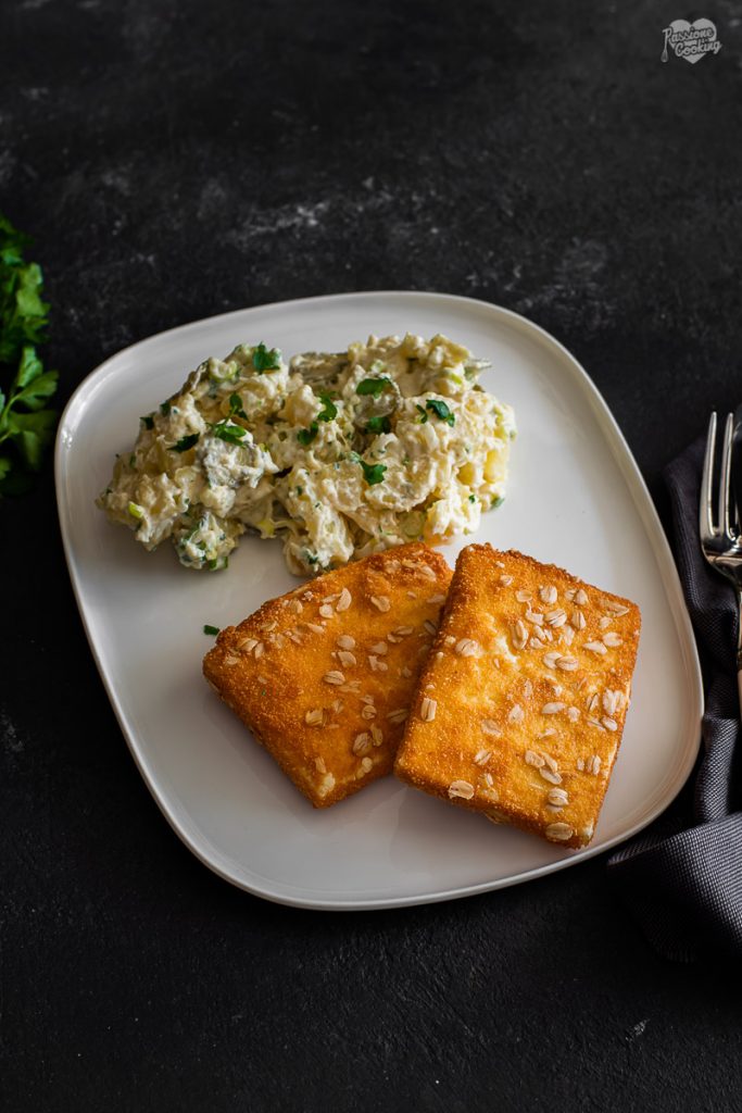 Breaded Cheese with Potato Salad