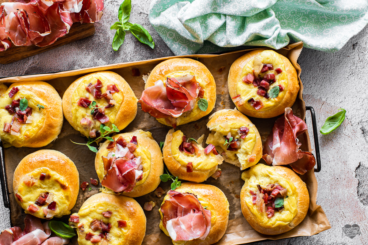 Buns with Cheese Béchamel and Speck Alto Adige PGI