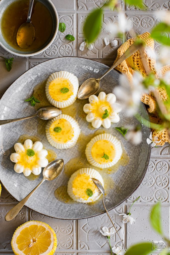 Cheesecake Panna Cotta with Lemon Sauce