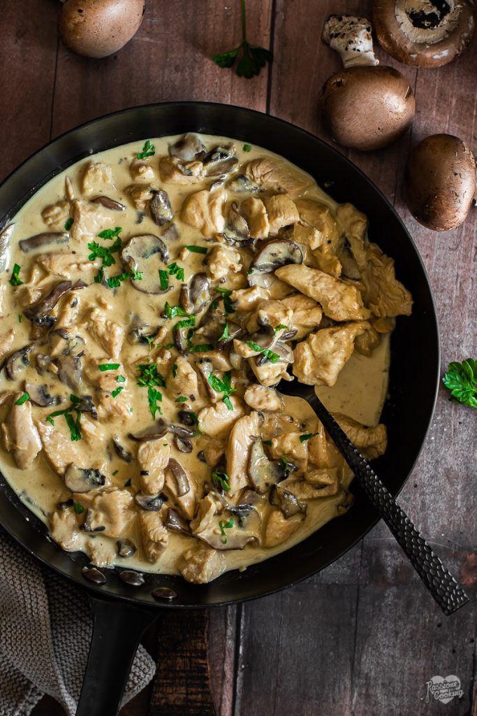 Chicken Strips with Champignon Mushrooms