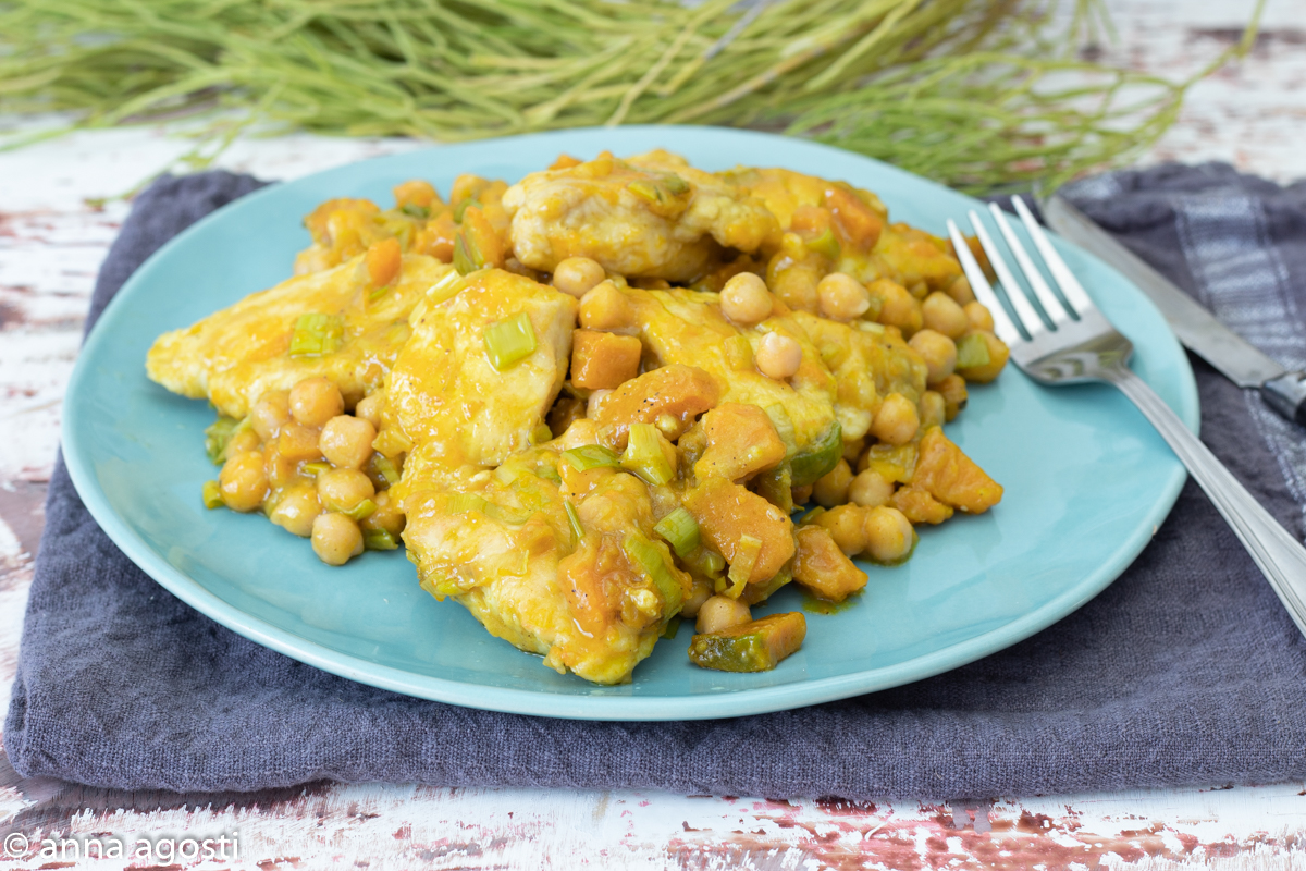 Chicken Stew with Chickpeas and Pumpkin