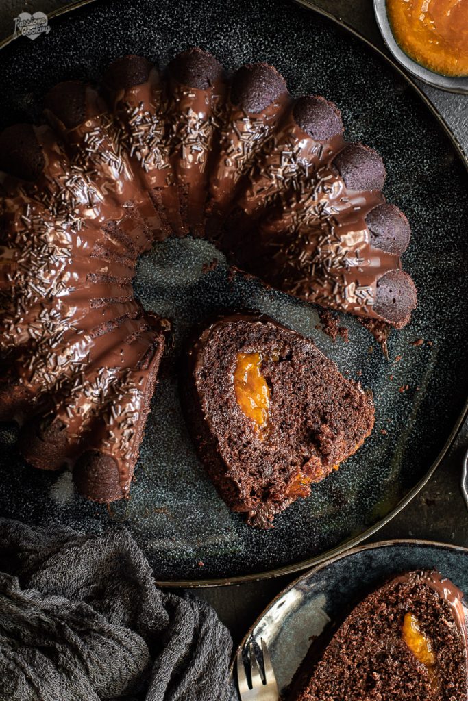 Chocolate Bundt Cake with Jam