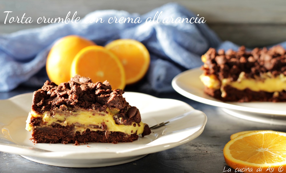 Chocolate Crumble Cake with Orange Cream