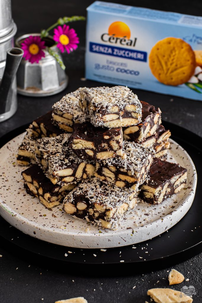 Coconut Squares with Cookies and Chocolate