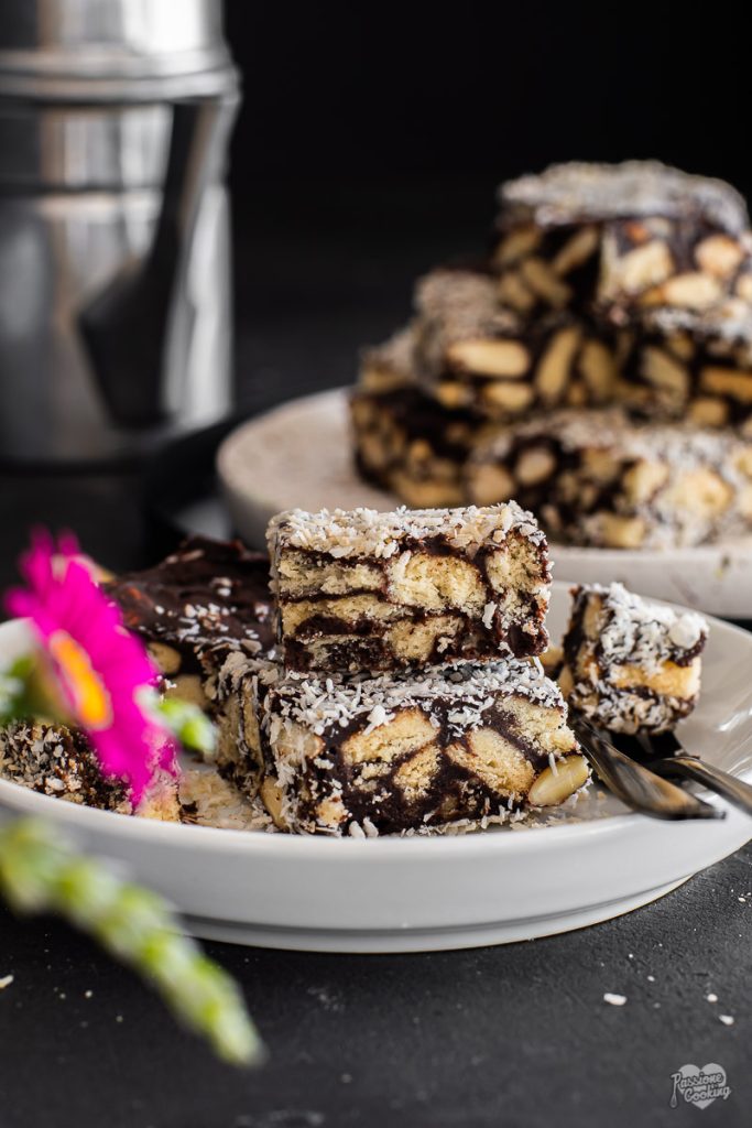 Coconut Squares with Cookies and Chocolate