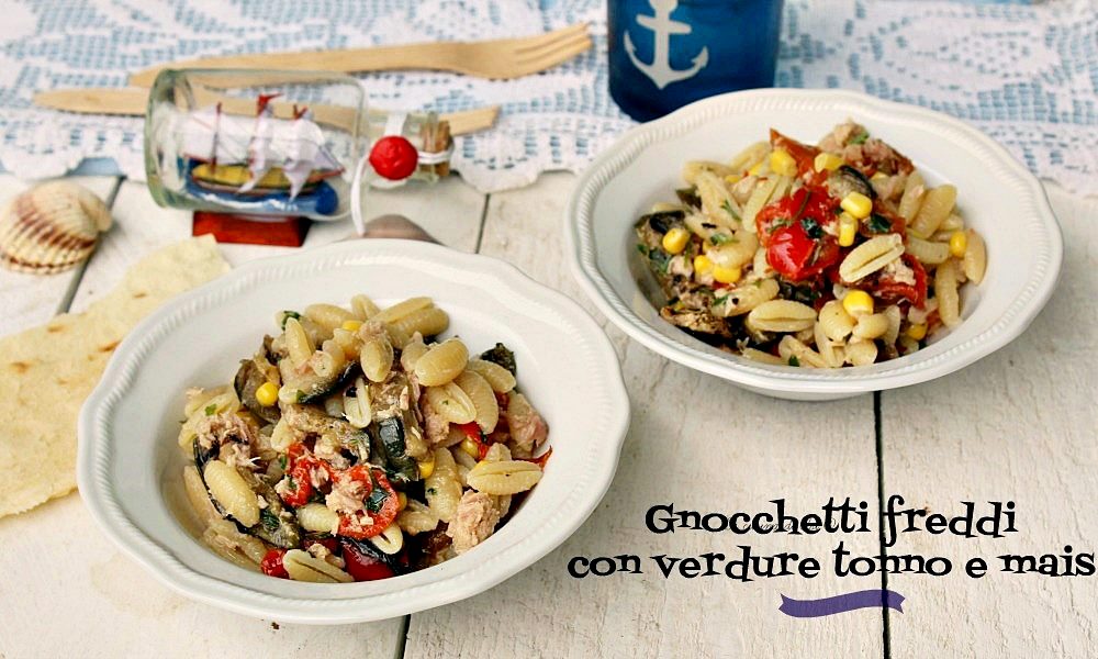 Cold Gnocchetti with Vegetables, Tuna, and Corn