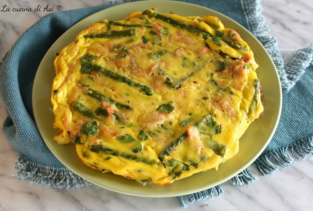 CRUSTLESS QUICHE with Salmon and Asparagus