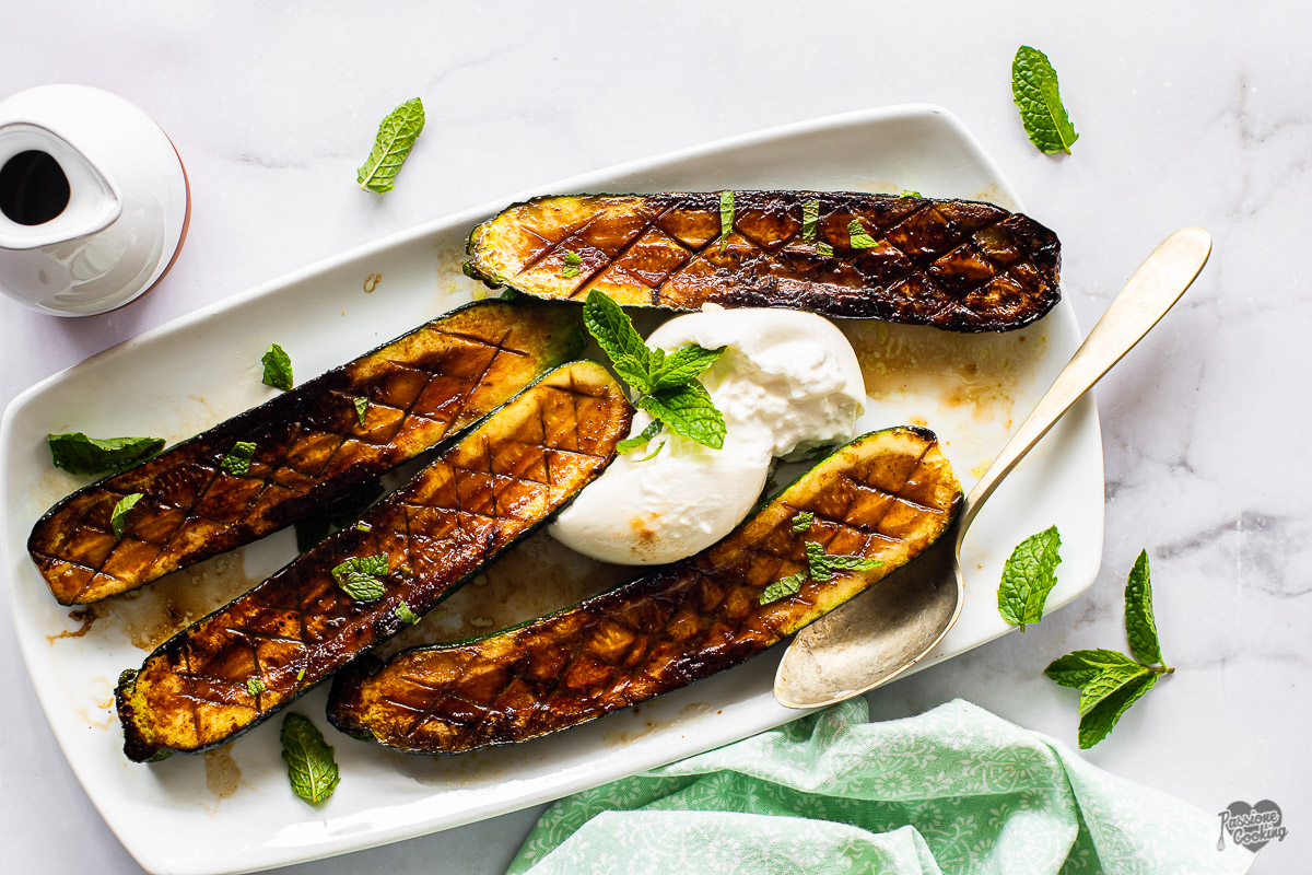 Flavorful Pan-Fried Zucchini with Miso and Burrata