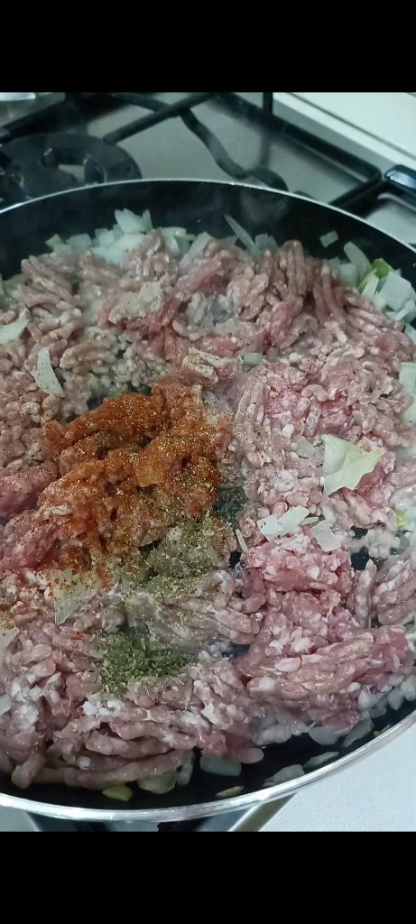 Ground meat, onion, spices