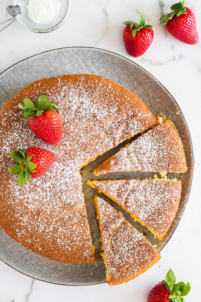 Hot Milk Cake with Strawberries