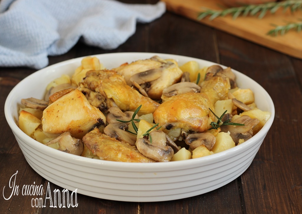 Baked Chicken with Potatoes and Mushrooms