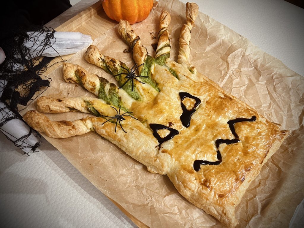 Savory Halloween Puff Pastry Tree