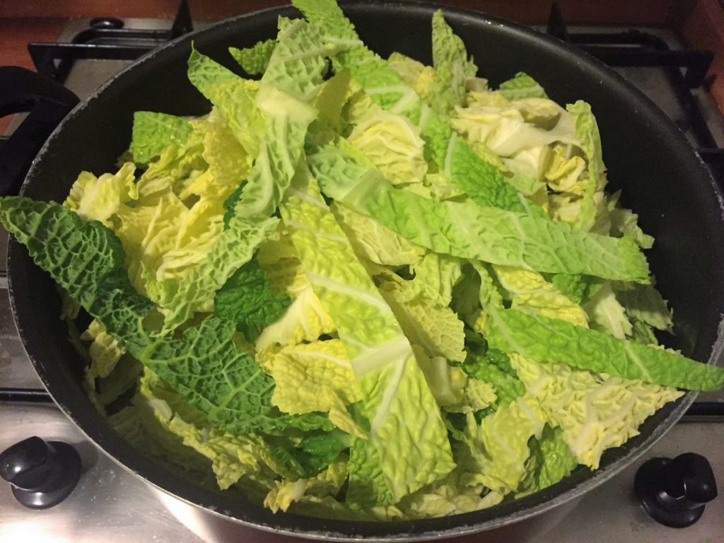 ribs and sausage with cabbage
