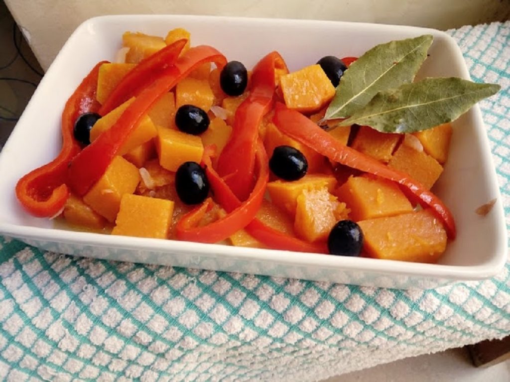 Sautéed Pumpkin and Peppers with Bay Leaf