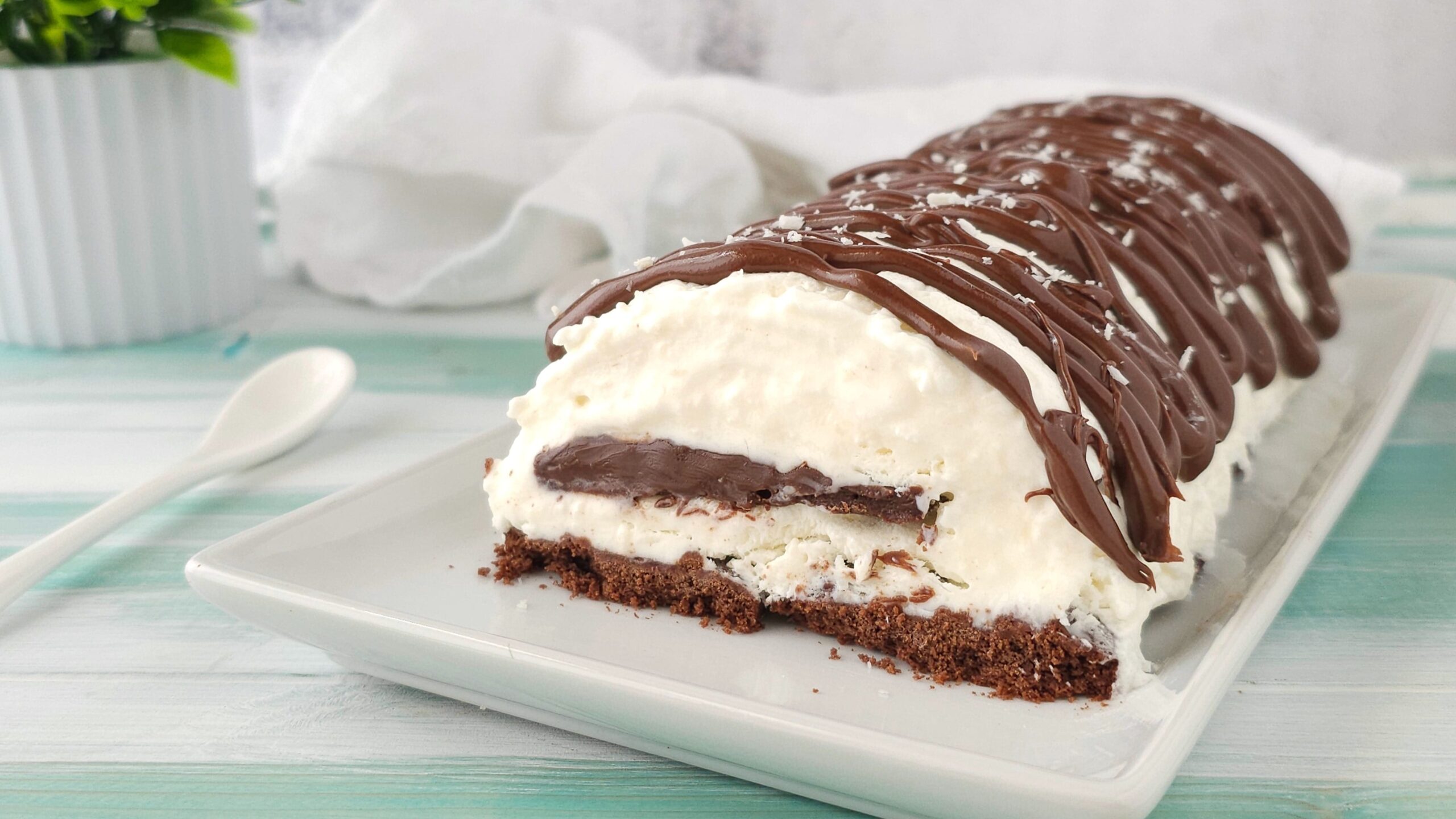 Coconut and Nutella Ice Cream Block